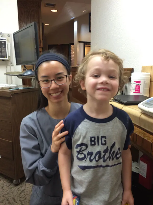 A happy children's dentistry patient of Gilroy Smiles smiling, it didn't hurt at all...