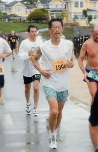 Dr Chan running in a local marathon