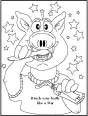 Gilroy Smiles coloring book of a pig brushing their teeth