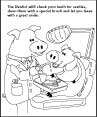 Gilroy Smiles coloring book of a Dr. pig and a patient pig