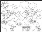 Gilroy Smiles coloring book of ships in the sea